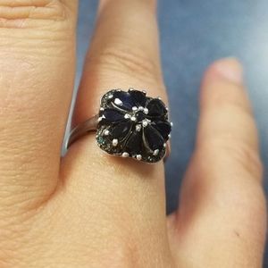 Genuine Dark Blue Sapphire Ring